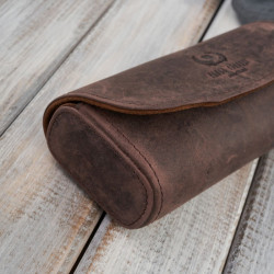 Etui na okulary piórnik pokrowiec skórzany vintage Paolo Peruzzi T-83-HBR