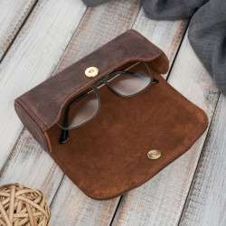 Etui na okulary piórnik pokrowiec skórzany vintage Paolo Peruzzi T-83-HBR