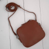Mała torebka damska skórzana kopertówka na ramię crossbody do ręki koniakowa Paolo Peruzzi AY-24-CG