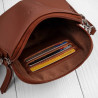 Mała torebka damska skórzana kopertówka na ramię crossbody do ręki koniakowa Paolo Peruzzi AY-24-CG
