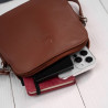 Mała torebka damska skórzana kopertówka na ramię crossbody do ręki koniakowa Paolo Peruzzi AY-24-CG