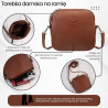 Mała torebka damska skórzana kopertówka na ramię crossbody do ręki koniakowa Paolo Peruzzi AY-24-CG