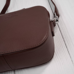 Mała torebka damska skórzana kopertówka na ramię crossbody do ręki brązowa Paolo Peruzzi AY-24-BR
