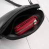Mała torebka damska skórzana kopertówka na ramię crossbody do ręki czarna Paolo Peruzzi AY-24-BL