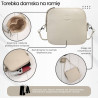 Mała torebka damska skórzana kopertówka na ramię crossbody do ręki beżowa Paolo Peruzzi AY-24-BG