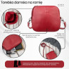 Mała torebka damska skórzana kopertówka na ramię crossbody do ręki czerwona Paolo Peruzzi AY-24-RD