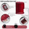 Portfel damski skórzany mini czerwony z roślinnym wzorem lakierowany SP-18-RZRD