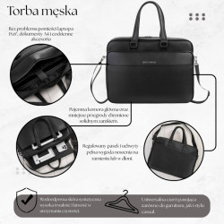 Torba męska na ramię i do ręki do pracy na studia Paolo Peruzzi AS-05-BL