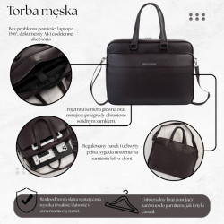 Torba męska na ramię i do ręki do pracy na studia brązowa Paolo Peruzzi AS-05-BR