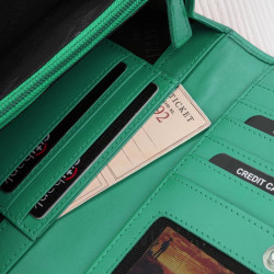 Portfel damski skórzany z RFID miętowy na prezent Paolo Peruzzi SL-11-MNT