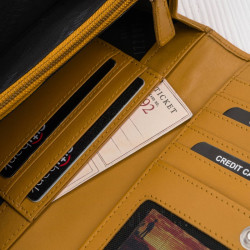 Portfel damski skórzany duży RFID żółty pojemny Paolo Peruzzi SL-11-MNG