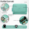Portfel damski skórzany miętowy duży w orientacji poziomej z RFID Paolo Peruzzi SL-07-MNT