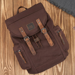 Zestaw upominkowy ZUP-21-BR plecak vintage T-19-BR oraz portfel skórzany T-03-BR