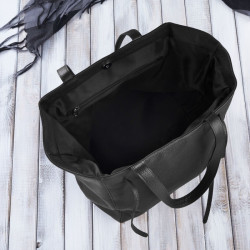 TORBA SHOPPER SKÓRZANA CZARNA DAMSKA NA RAMIĘ PAOLO PERUZZI IN-64-BL