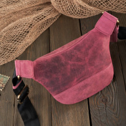 SASZETKA DAMSKA SKÓRZANA NERKA W STYLU VINTAGE RÓŻOWA PAOLO PERUZZI T-97-HCH