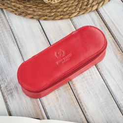 SKÓRZANE ETUI NA OKULARY PIÓRNIK CZERWONY PAOLO PERUZZI T-82-RD